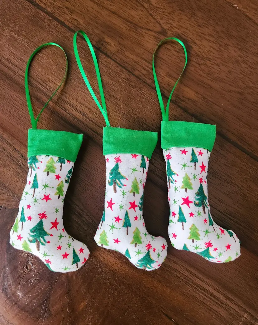 X30-Christmas Tree Mini Stuffed Stocking Christmas Ornaments