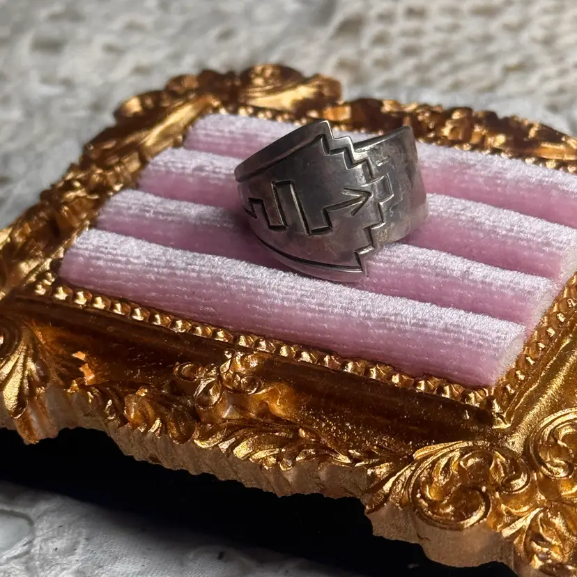Sterling Sliver Navajo Mariano Wilson Ring Size 9