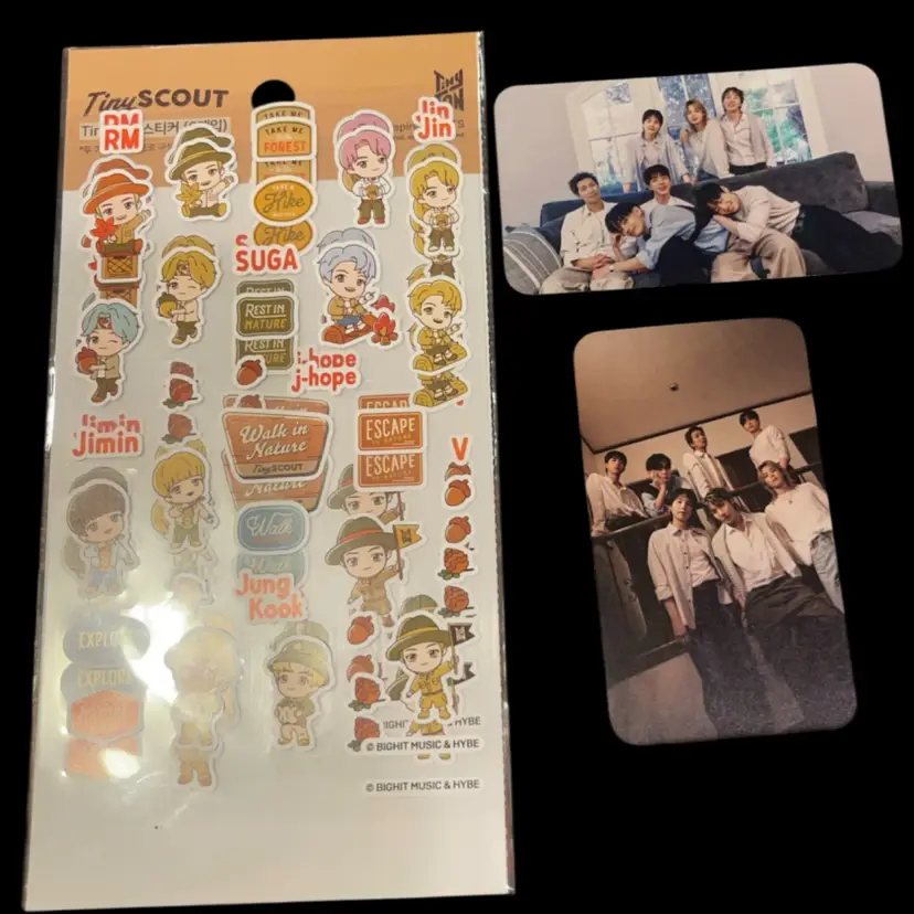 BTS Sticker & 2 Photocards