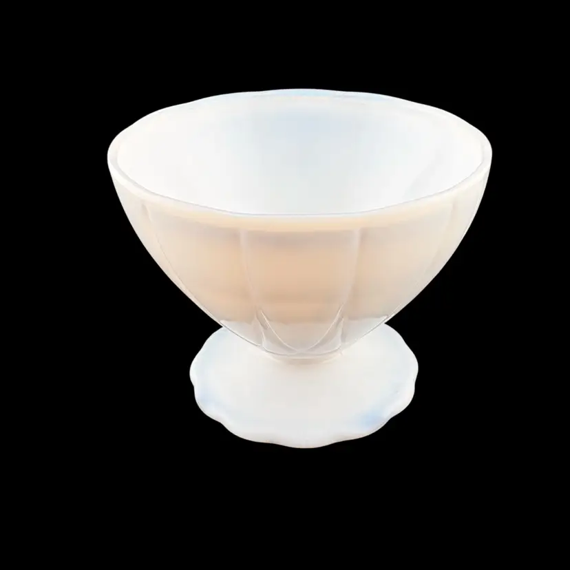 Vintage Hazel Atlas White Footed Sherbet Dish 3” Tall x 3.5” Wide