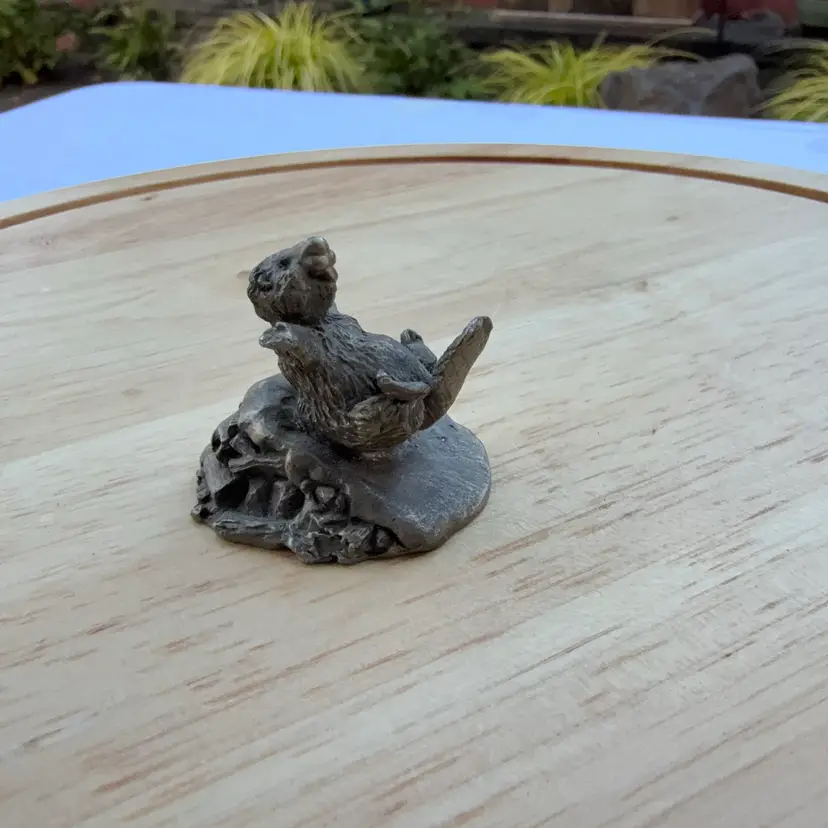 🐞 1977 Hallmark Little Gallery Fine Pewter Beaver 1.5x1 1/4