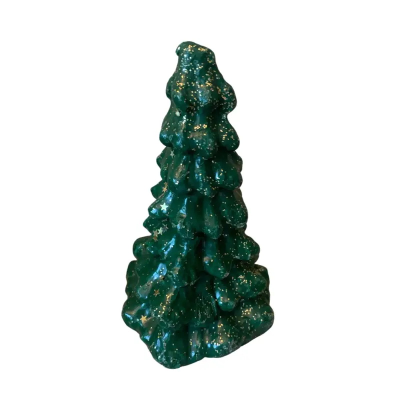 Vintage Christmas Tree Candle 7 X 4 1/2 Inches
