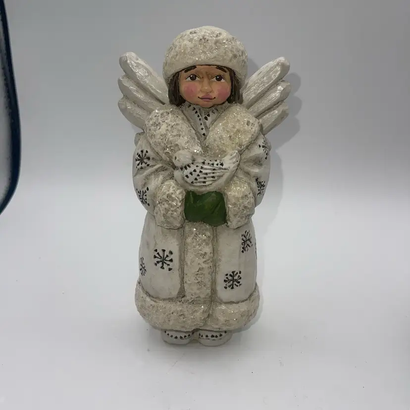 30-Pam Schifferl Winter White Christmas Angel Figurine Midwest Of Cannon Falls