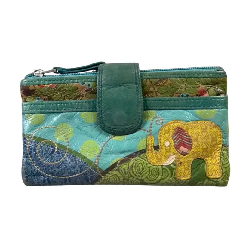 Vintage Fossil Kelly Icon Clutch Elephant Wallet 7” X4”
