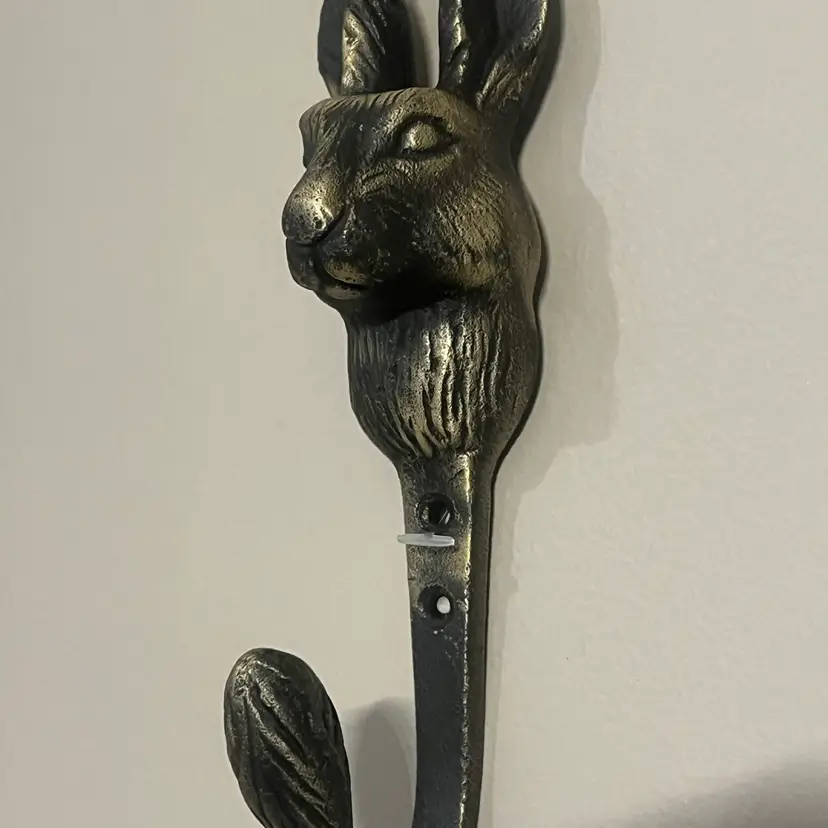 Bunny Rabbit Metal Wall Hook Decor