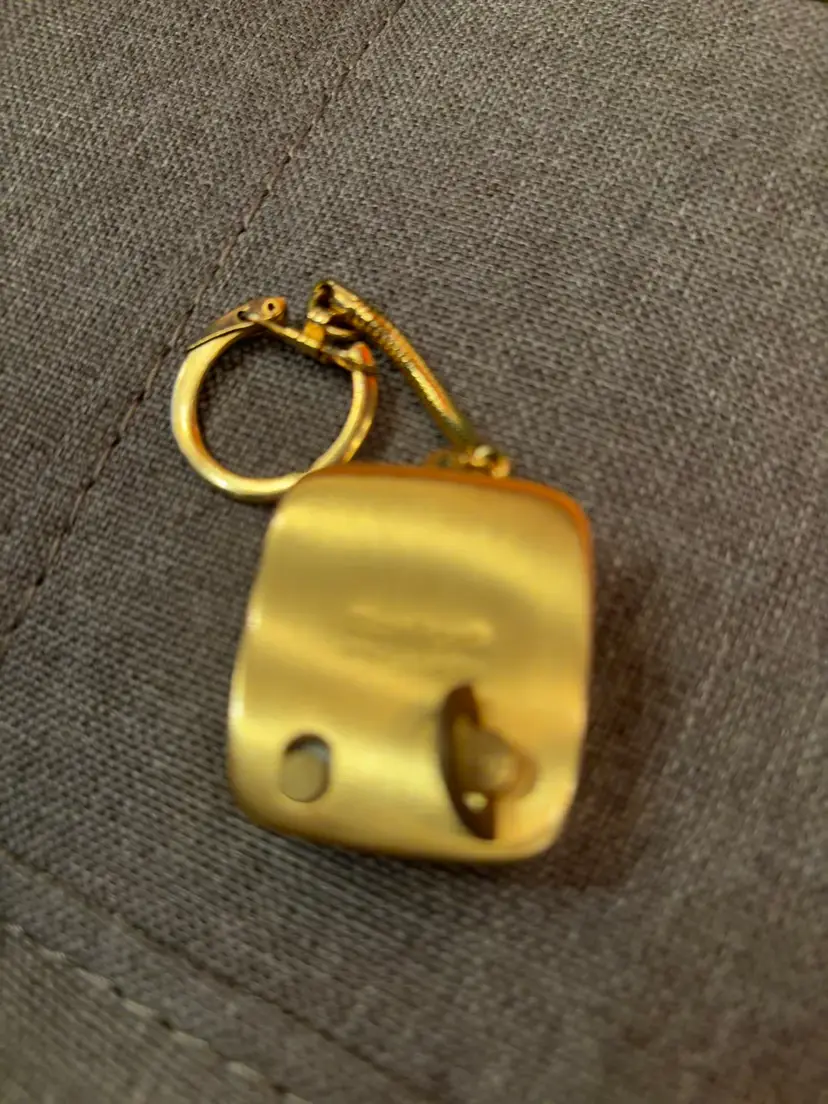 Vintage Sankyo, JAPAN Music Box Keychain, Damascene style in original box