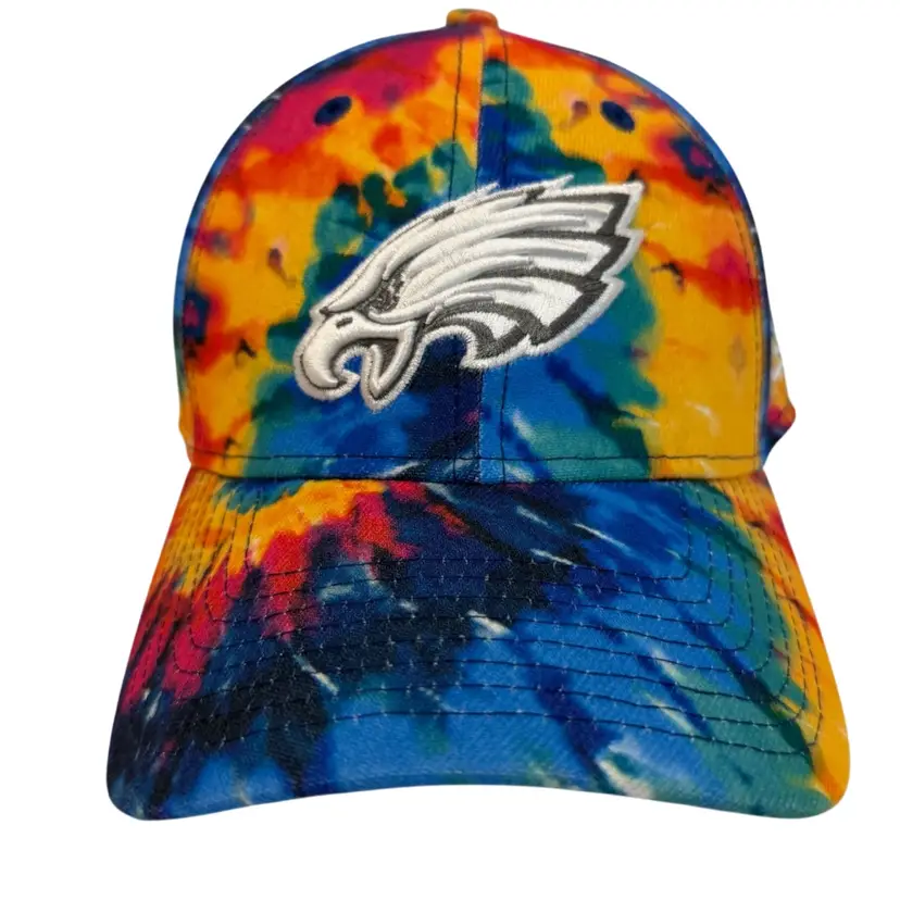 Philadelphia Eagles 2020 Tie Dye Crucial Catch Stretch Fitted Hat by New Era S/M
