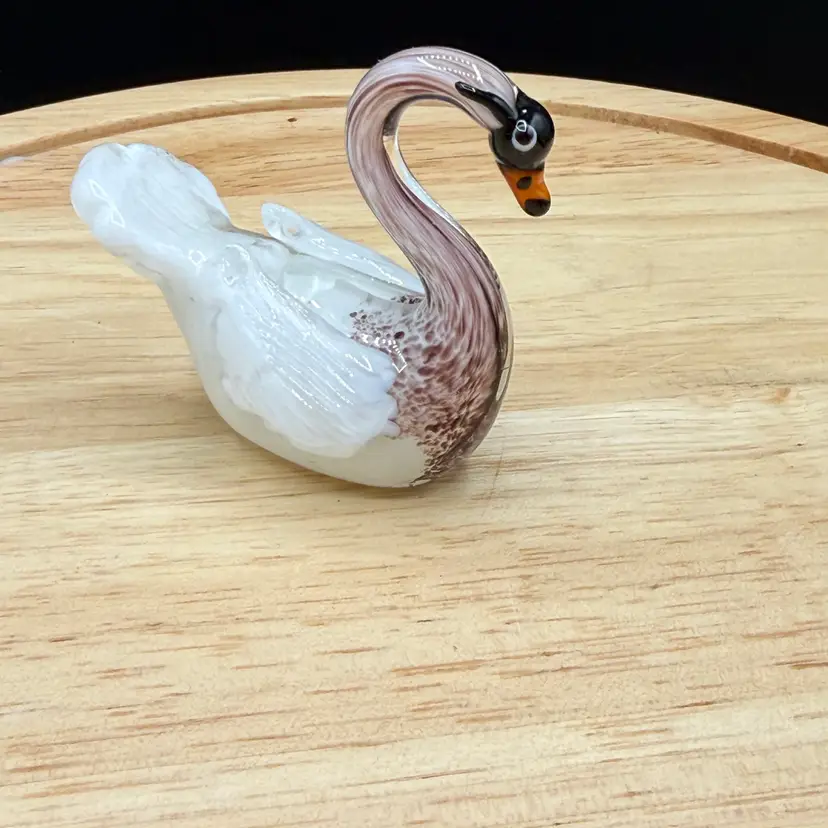 🐞Vtg Fitz & Floyd Glass Menagerie Swan Figurine 2.5x2.5”