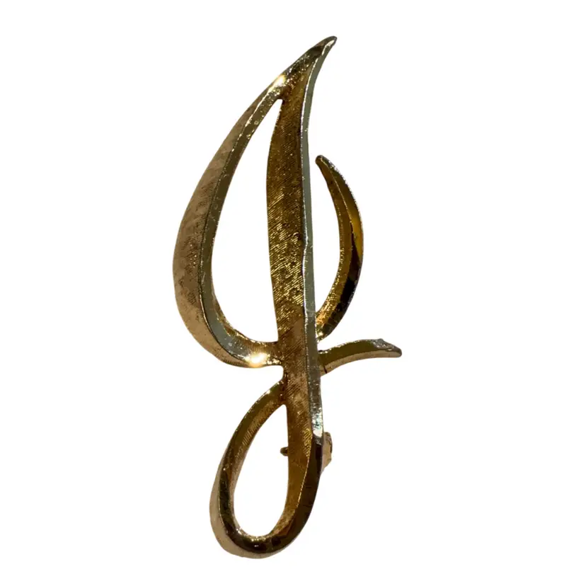 2.25” Vintage “J” Initial Brooch