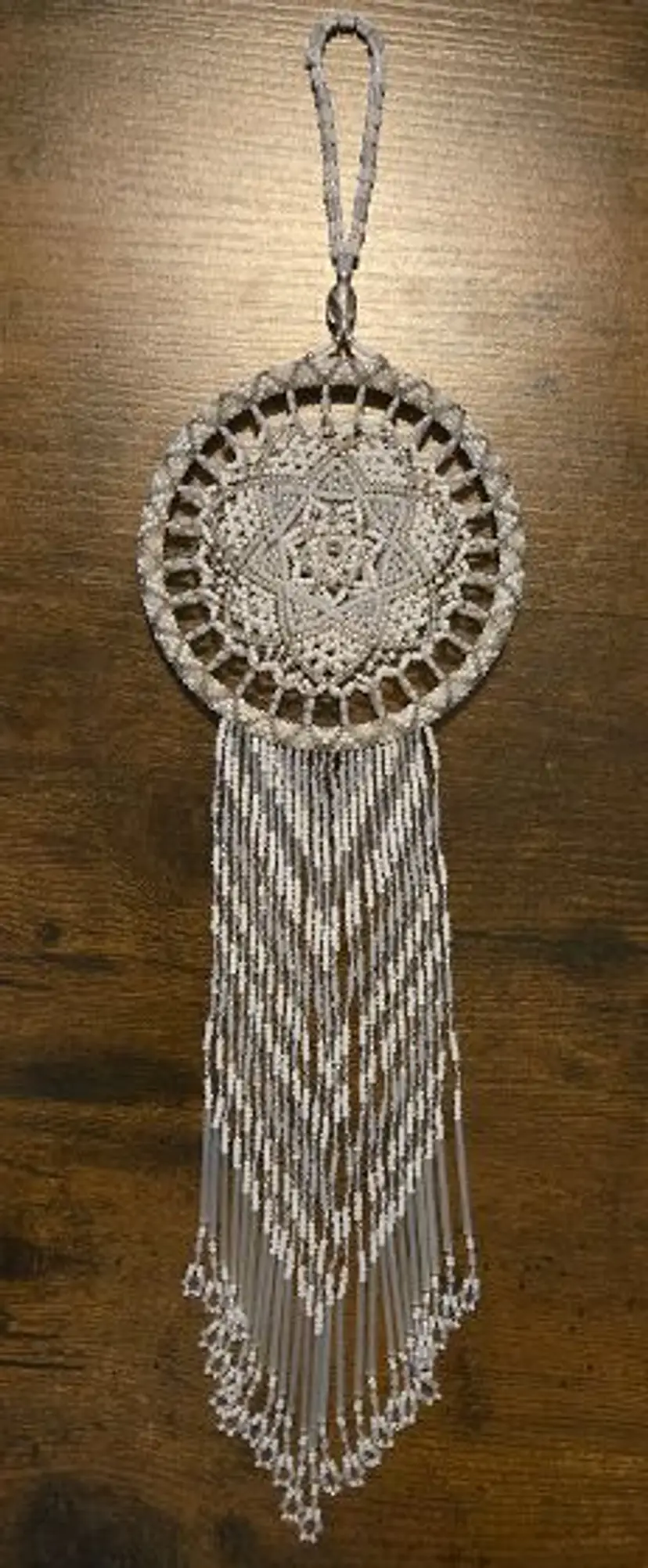 Beaded Dream Catcher White Double Sided Dream Catcher 16"