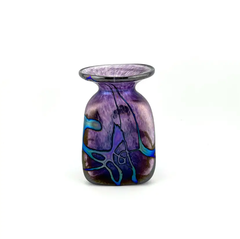 Robert Held Purple Art Glass Vase 2.25”x 2”x 3.5”