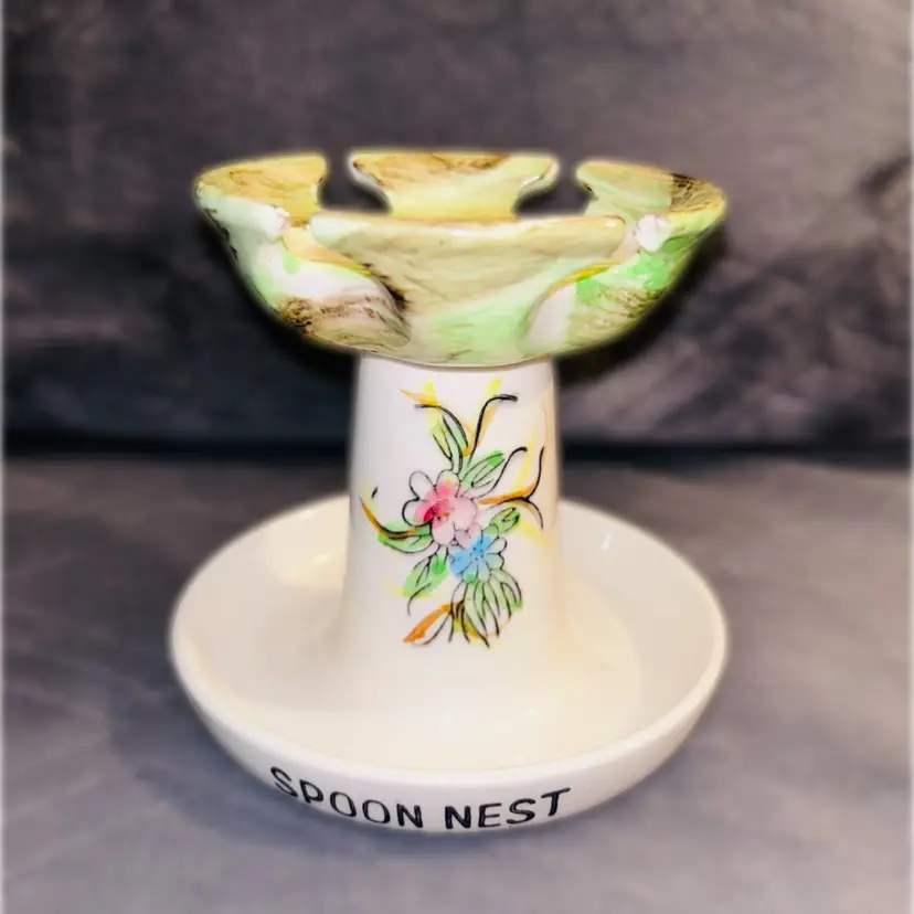 Vintage MCM Ceramic Spoon Nest Made In Japan