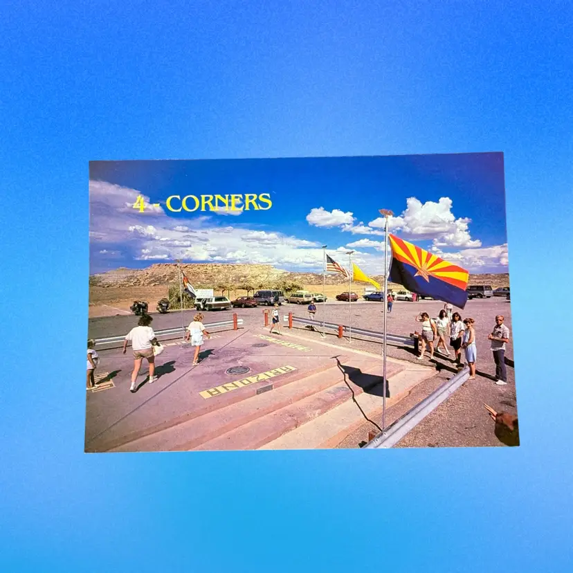 KK — Vintage Four Corners Monument Photo Continental DB Postcard, Unused