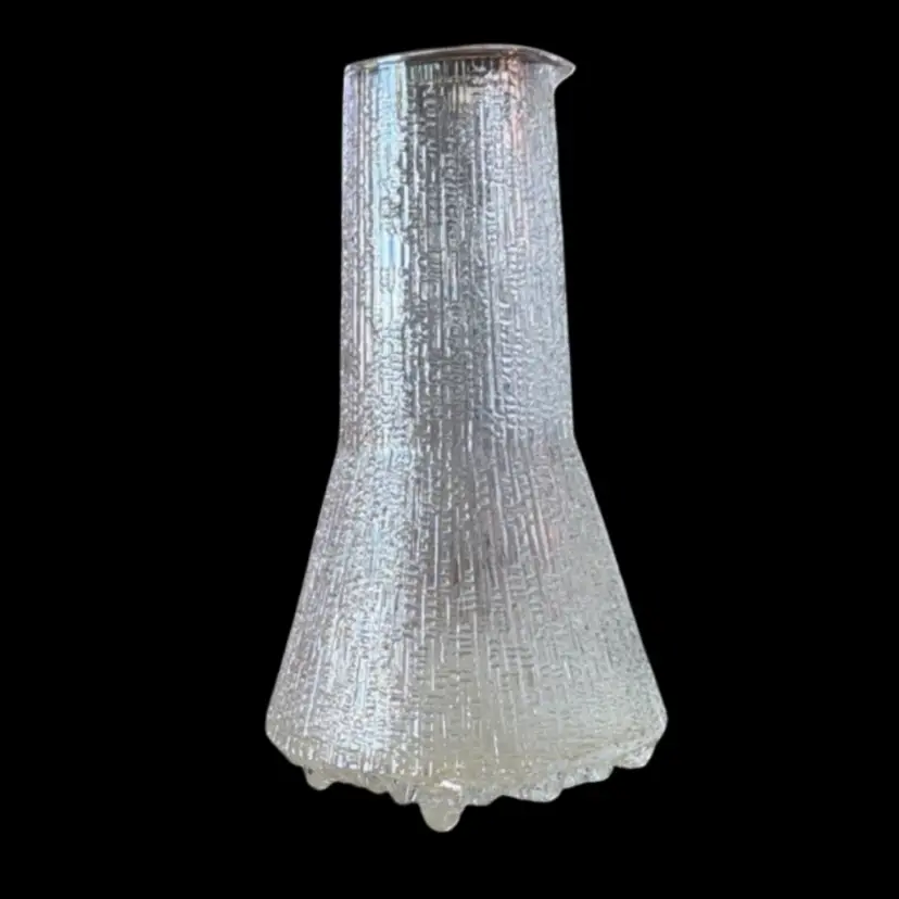 Mid Century Iittala Ultima Thule 8.75”T Glass Carafe Tapio Wirkkala Finland 1968