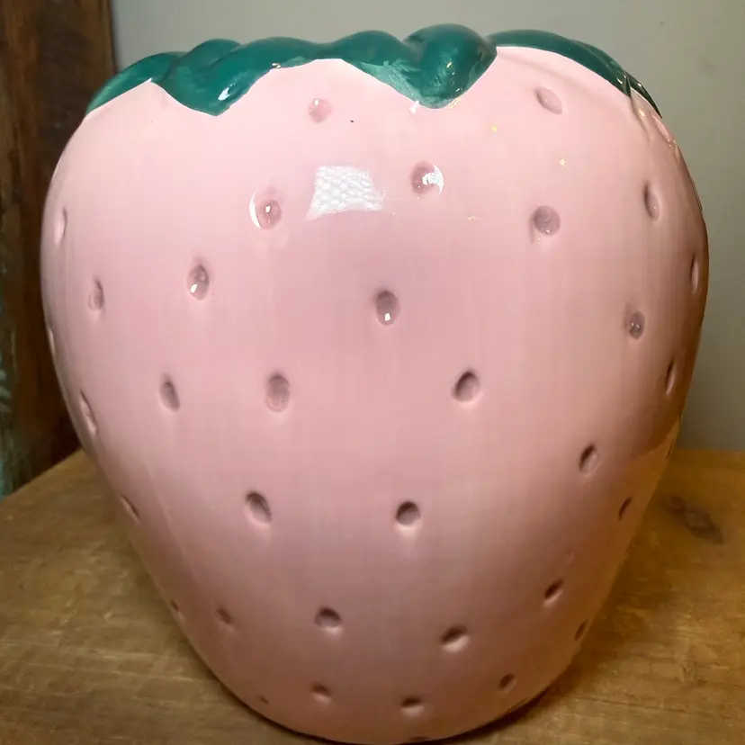 Pink Strawberry Ceramic Planter Flower Planter