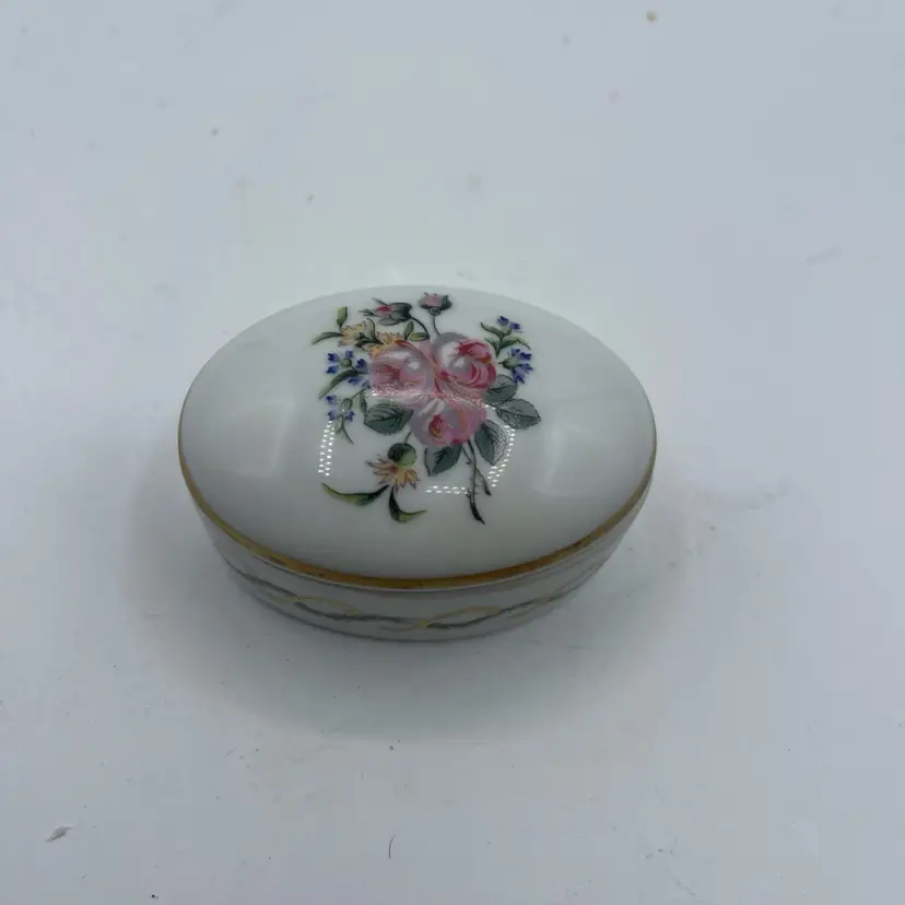 Limoges Haviland Oval Trinket Box France 3”