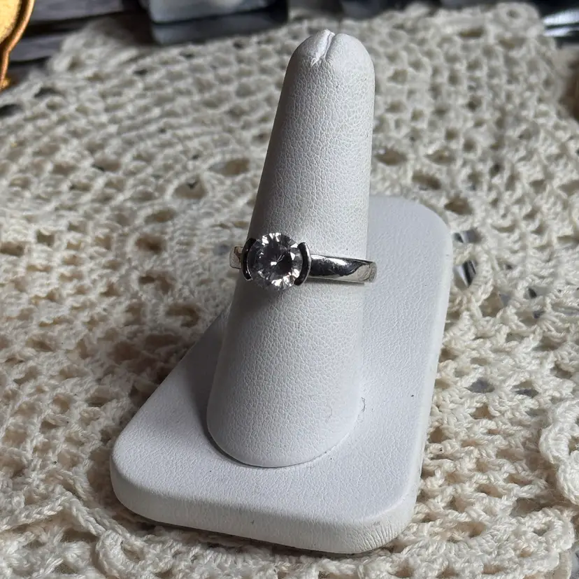 Sterling Silver Cz Ring Size 8