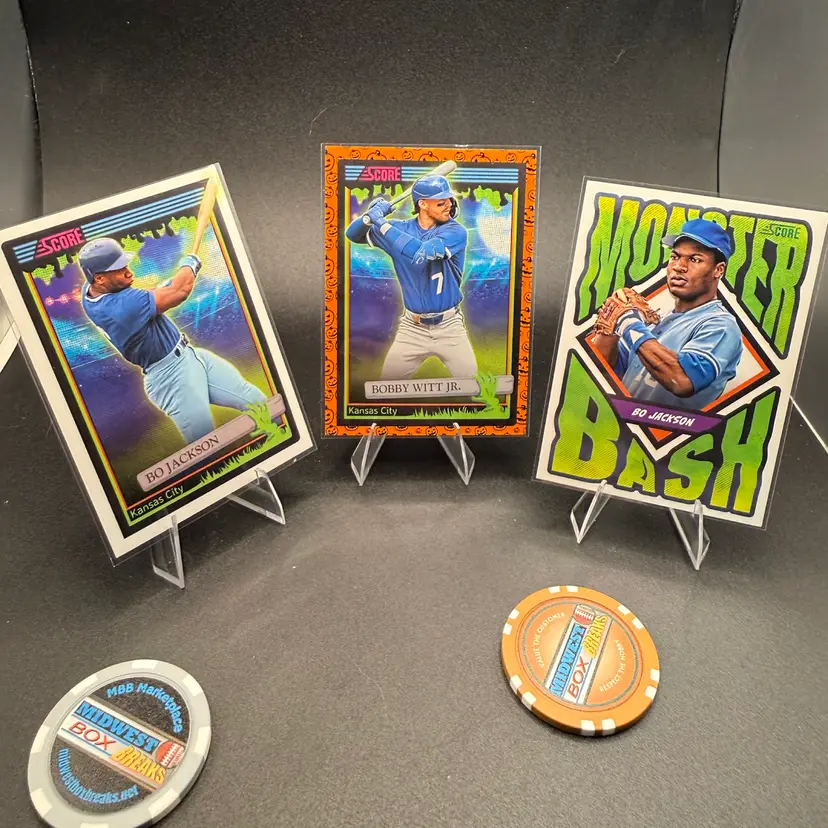 Bo Jackson & Bobby Witt Jr 3-card Lot 2026 Score-a-Treat Kansas City Royals