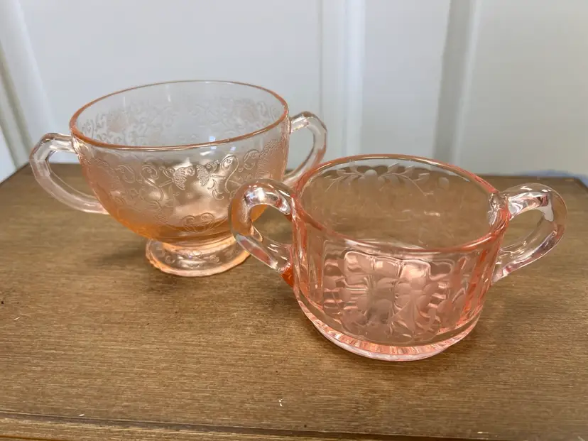 Vintage Pink Glass Pieces (2)