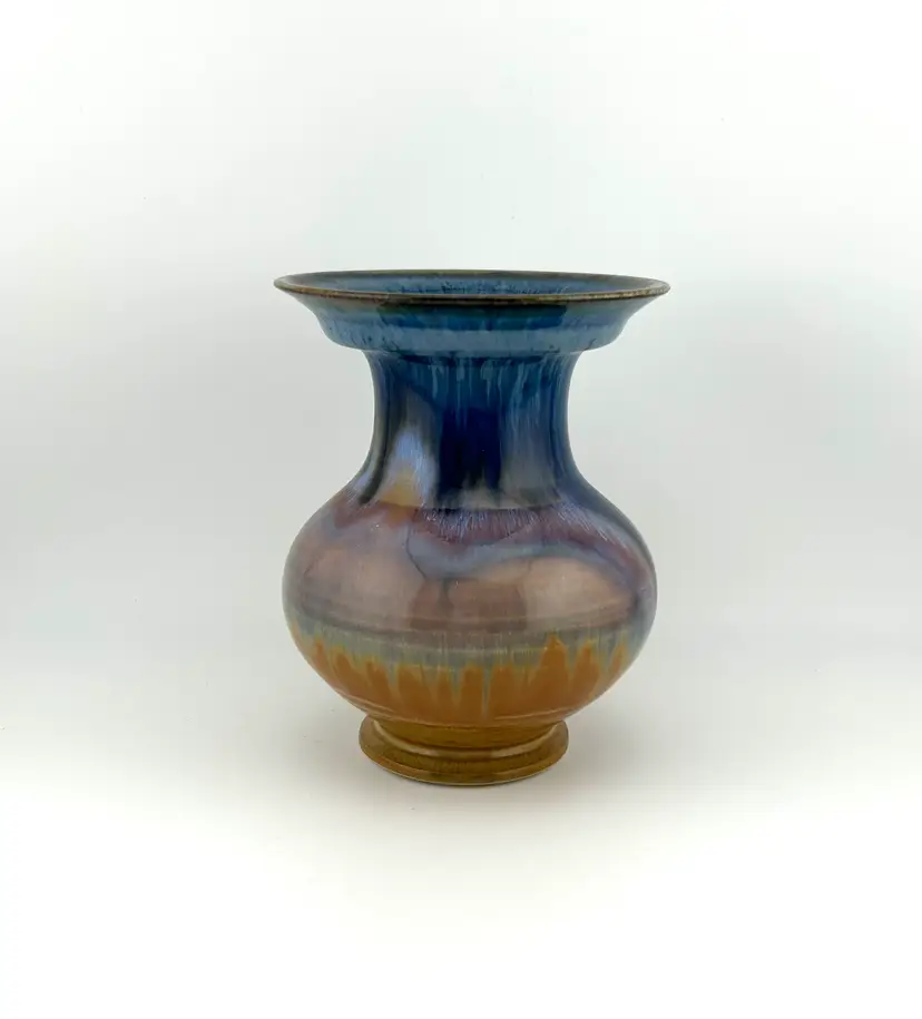 Signed Studio Pottery Vase 3.5”x 4.75”