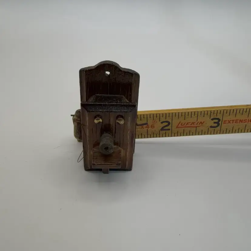 🔔 Miniature Vintage Wood Wall Telephone