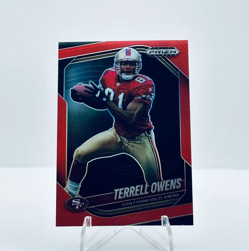 Terrell Owens Prizm Black Red Parallel - San Francisco 49ers #/299