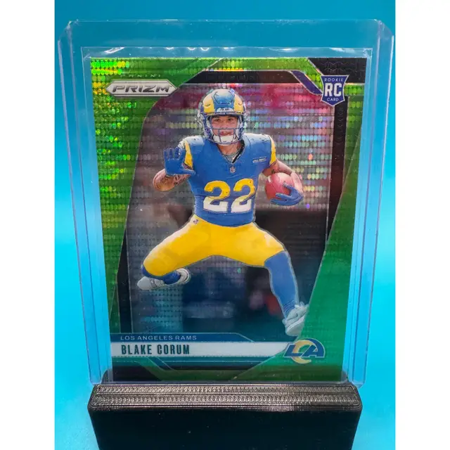 Blake Corum Prizm Neon Green Pulsar RC Los Angeles Rams