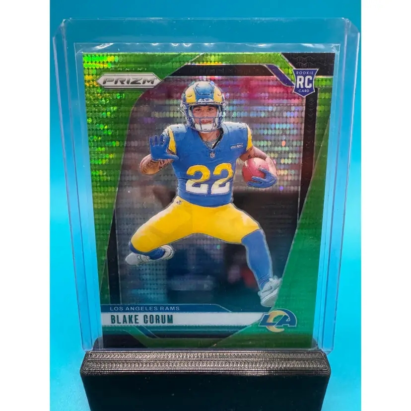 Blake Corum Prizm Neon Green Pulsar RC Los Angeles Rams