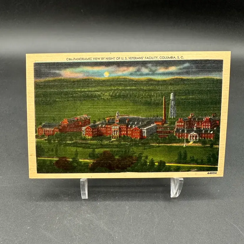 Vintage U.S. Veterans' Facility South Carolina Full Color Linen Postcard, Moody, Unused