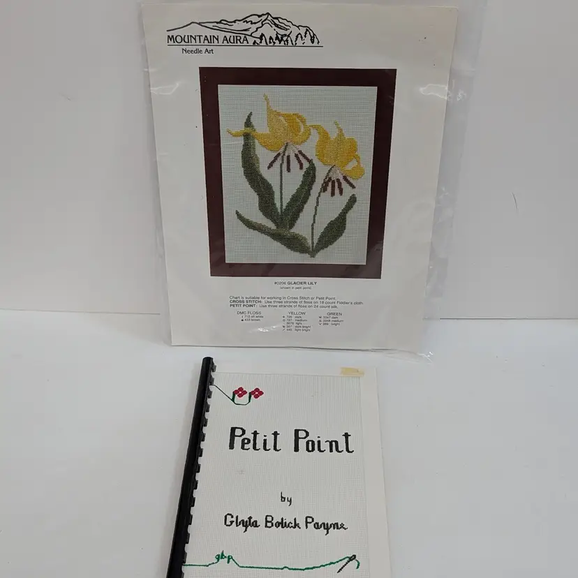 Vintage Mountain Aura Glacier Lily Cross Stitch & Petit Point Book Glyta Payne