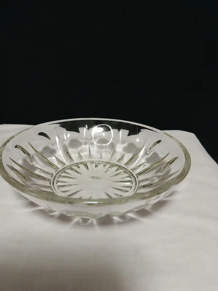 Vintage Clear Glass Serving Bowl Thumb Print