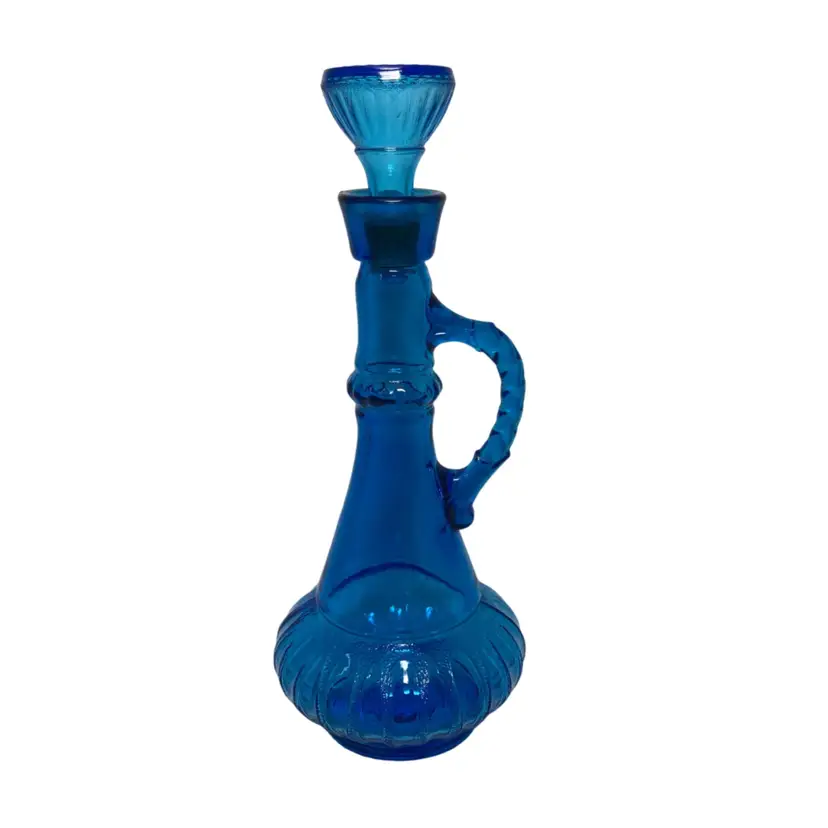 Vintage 1970s Jim Beam "I Dream of Jeannie" Blue Bottle With Stopper! 13” Tall!  NO chips, cracks or flea bites!