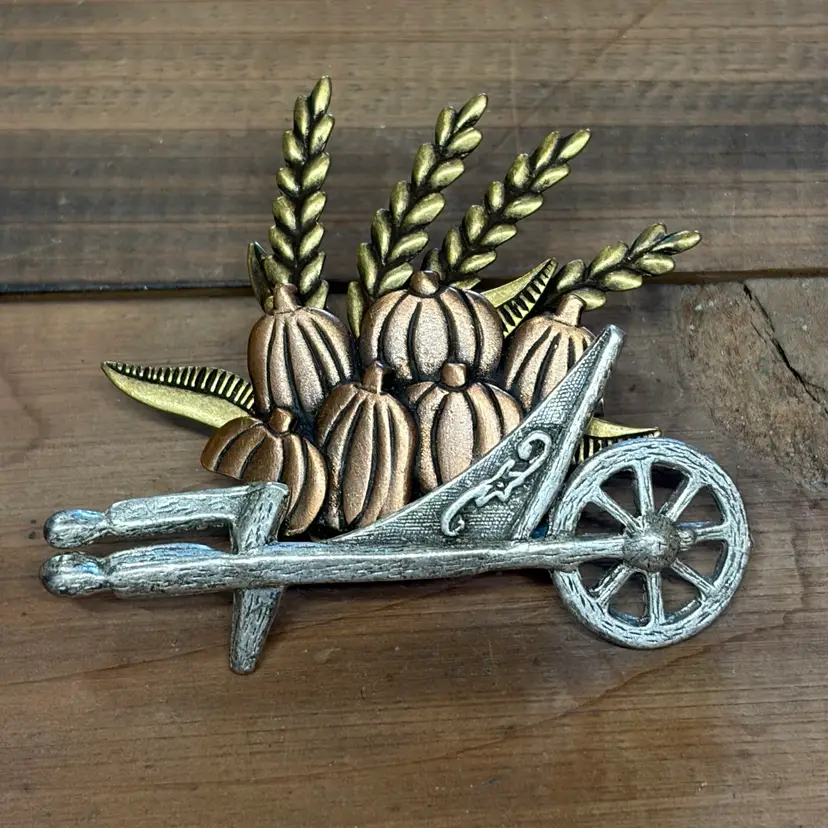 Autumn Fall Harvest Brooch Vintage