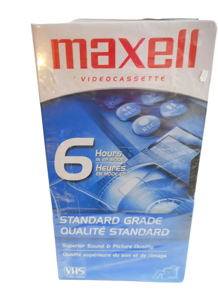 LOT OF 3 Maxell VHS T-120 6 Hour Standard Grade VCR Blank Video Tapes New SEALED
