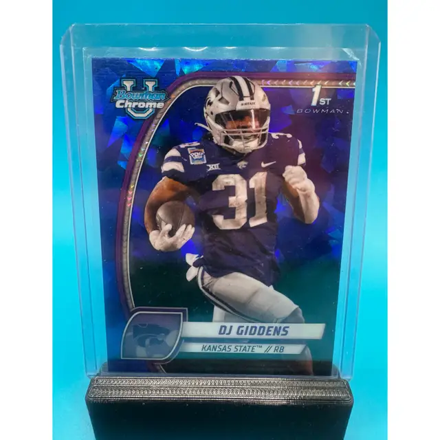 DJ Giddens 1st Bowman Chrome U Sapphire Kansas State Wildcats & Indianapolis Colts