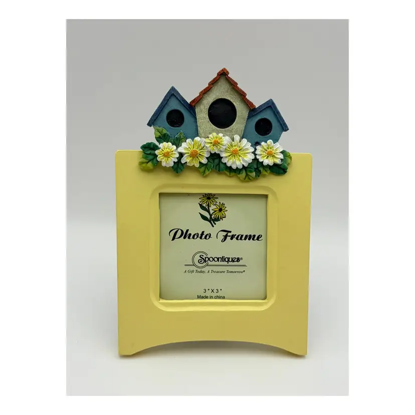 Spoontiques 3D Birdhouses & Daisies Resin Photo Picture Desk Frame 2×3