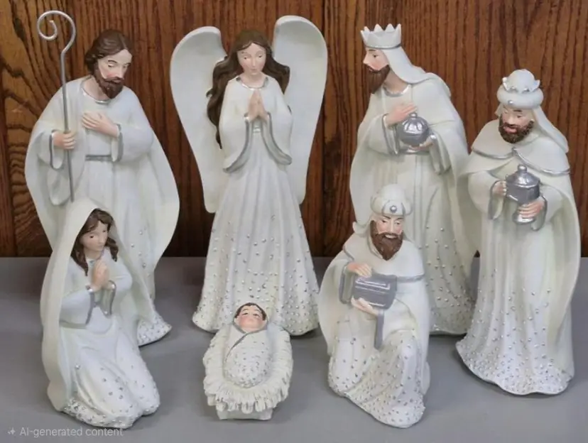 Stunning Regency International 7-Piece Nativity Scene Set, 10” Tallest, Resin, MTX71092 WHSI