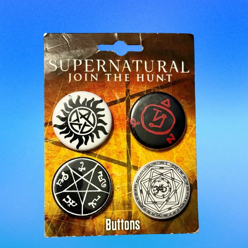 Supernatural Runes Sigils Buttons Set 1 NOC