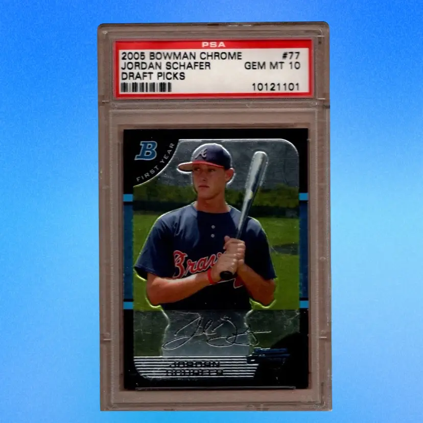 JORDAN SCHAFER 2005 Bowman Chrome Draft Picks & Prospects #BDP77 Braves PSA 10