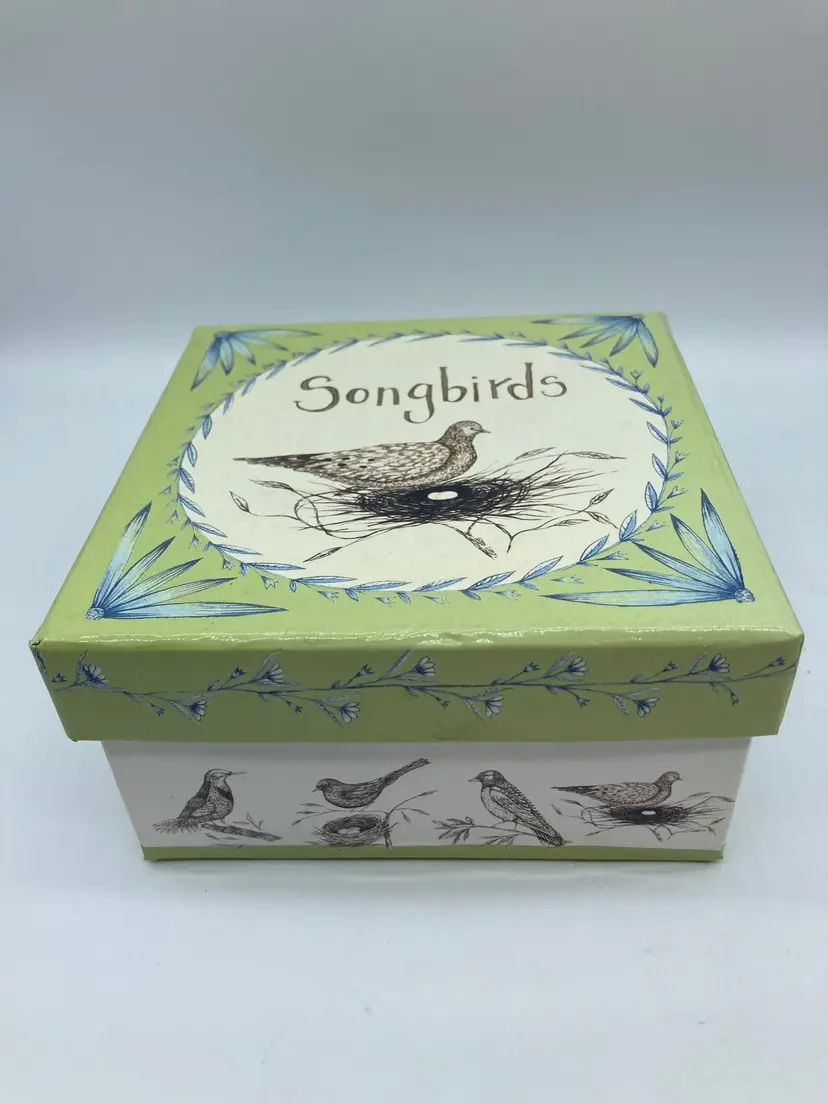 Songbirds Nesting Birds 4.75" Square Ceramic Mini Plates Set of 4 ~ Cindy Shamp