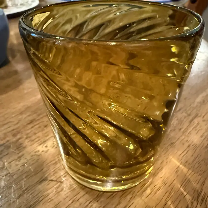 Amber Swirl Art Glass Tumbler