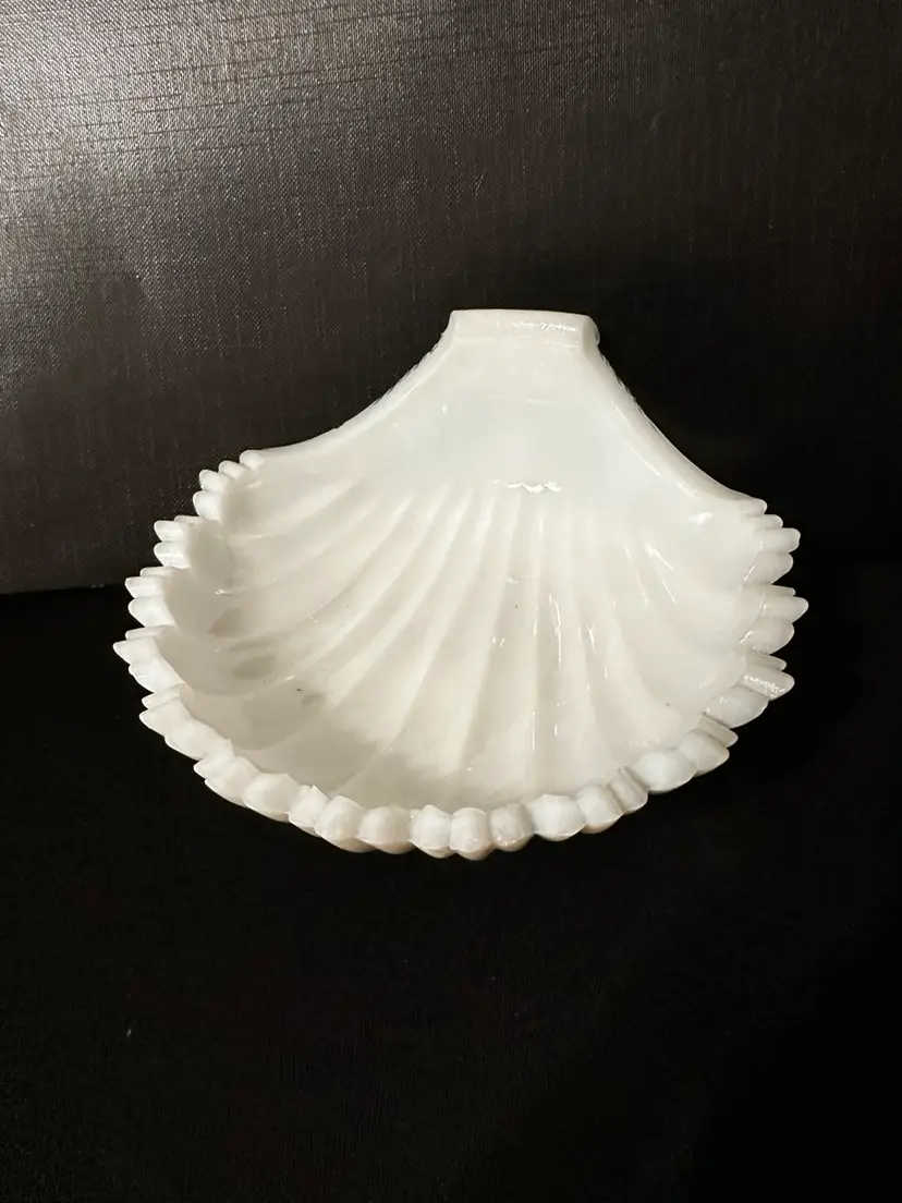 026 Milk Glass Shell Dish