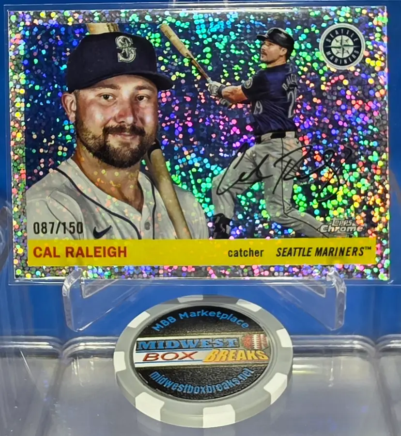 Cal Raleigh 2025 Topps Chrome Platinum Speckle Refractor /150 Seattle Mariners