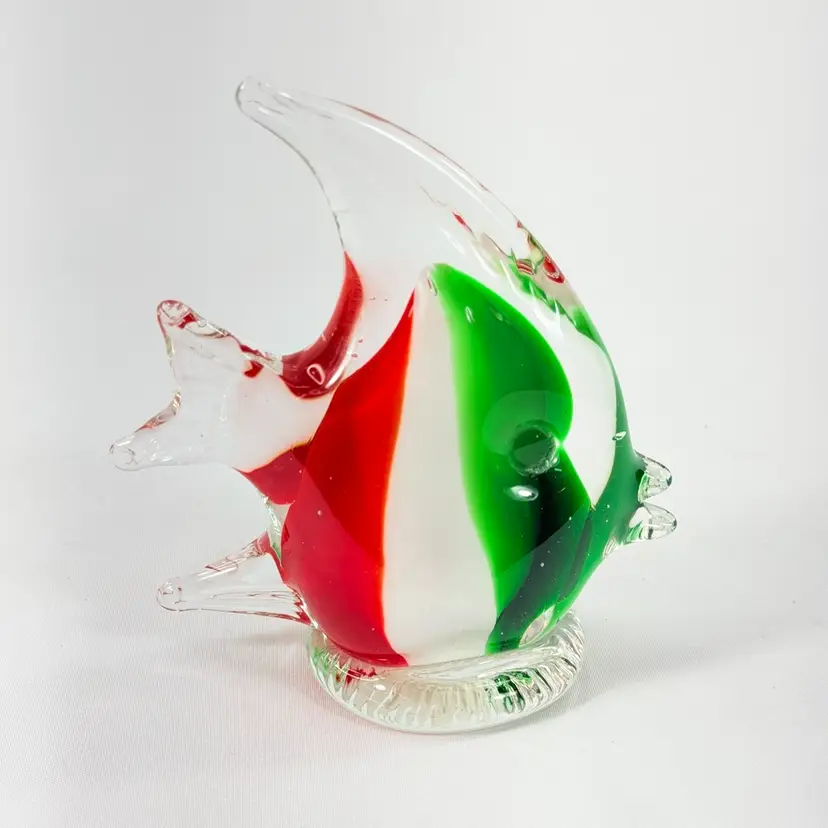 Red White And Green Tropical Fish Figurine