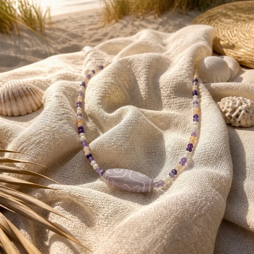 Lavender Beaded Necklace