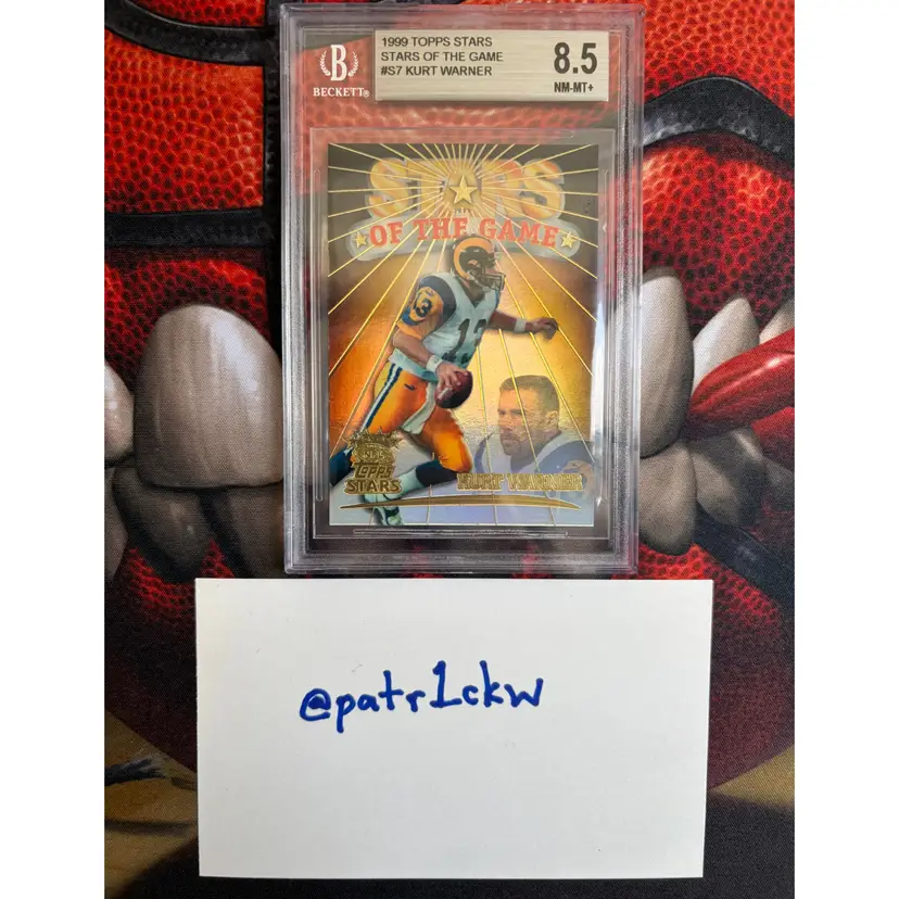 Kurt Warner 1999 Topps Stars Stars Of The Game /1999 BGS 8.5 Rookie Rams