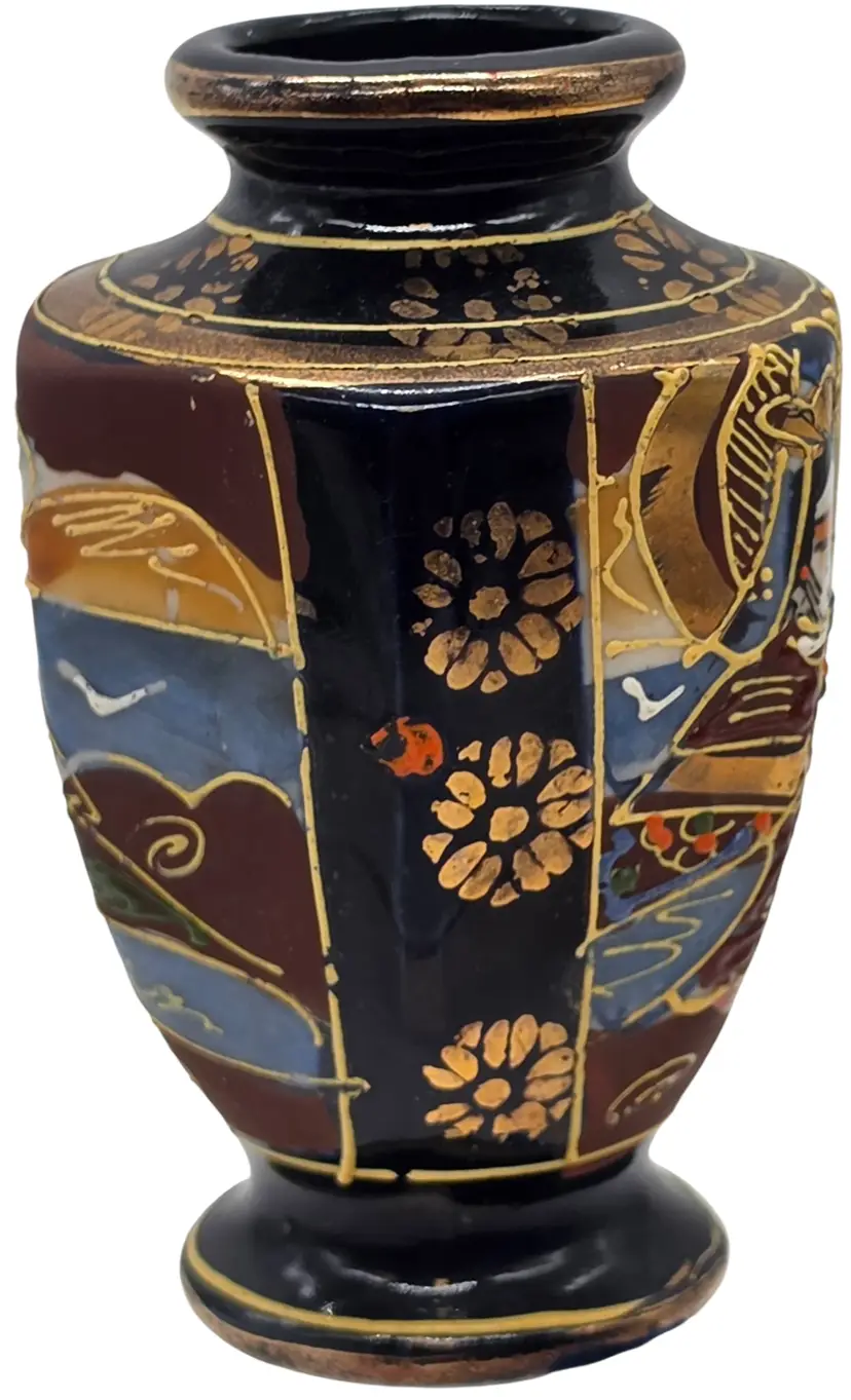 VINTAGE JAPANESE SATSUMA MORIAGE MINIATURE VASE