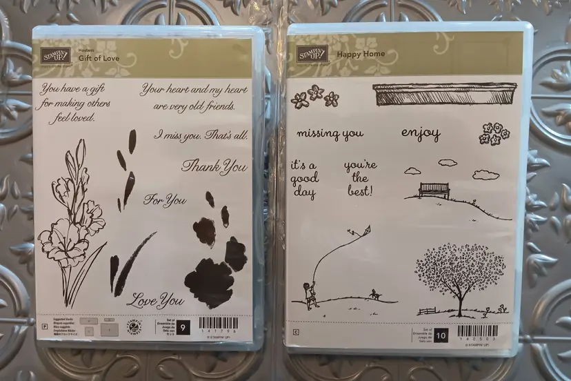 Stampin Up Gift of Love #141796 Happy Home #140503 2 stamp lot family friends