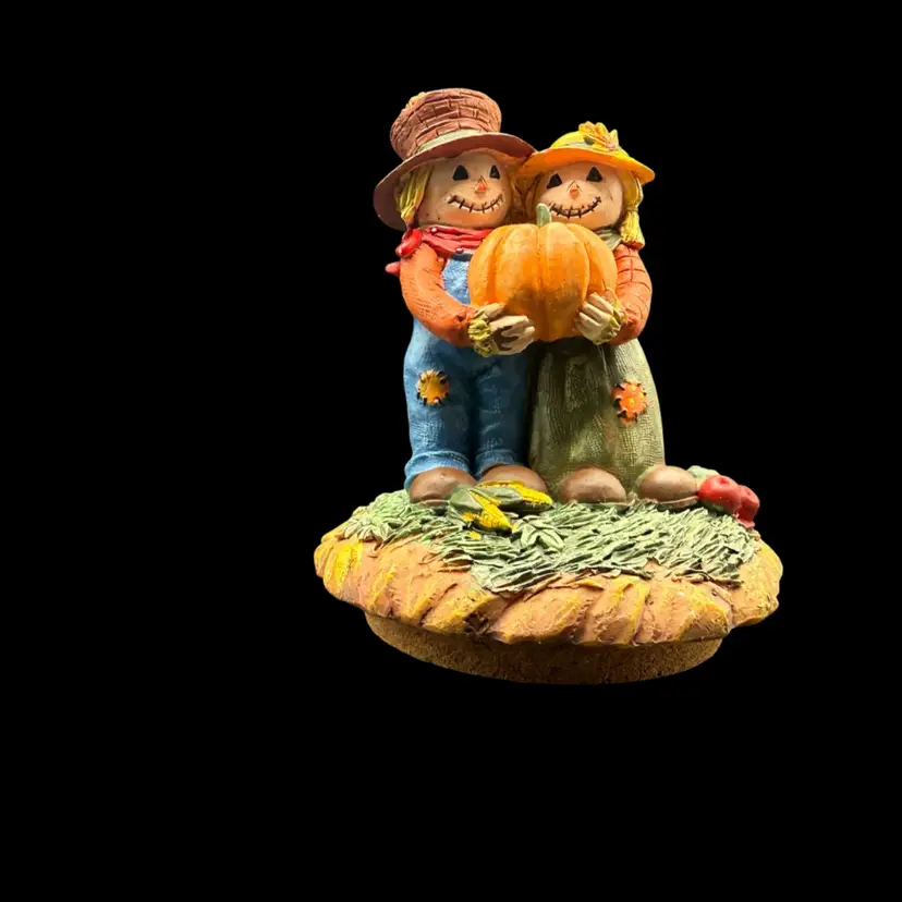 Scarecrow Couple Candle Topper
