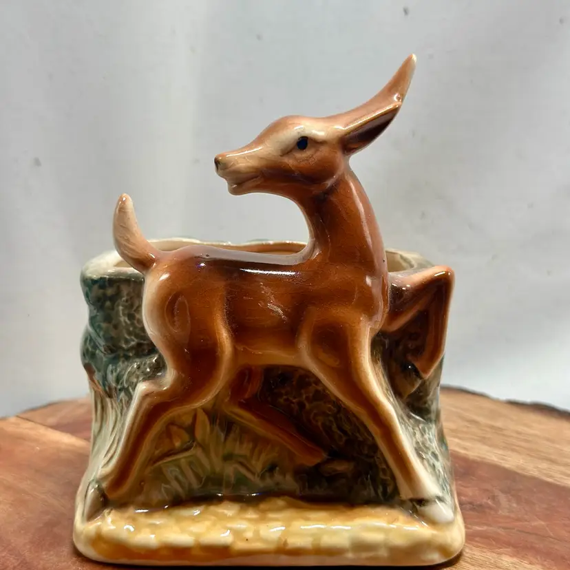 Mid Century Deer Planter Whimsical Japan Vase Succulent Air Plant